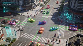 Huawei Qiankun ADS 4 urban NCA perception visualization at a Chinese intersection