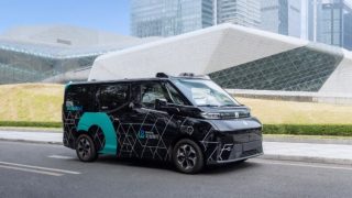 WeRide GXR L4 Robotaxi in black livery on a commercial route