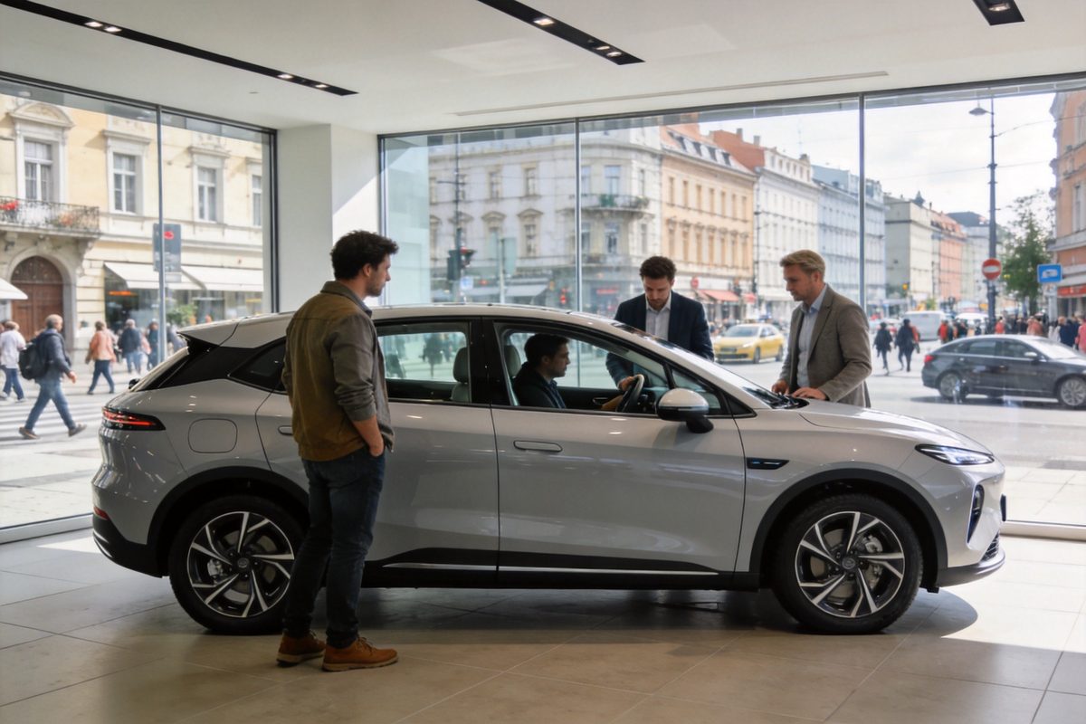 MG Motor dealership showroom in Central Europe