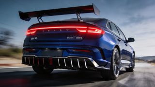 Geely Galaxy TT Ultra rear view with deployed active spoiler