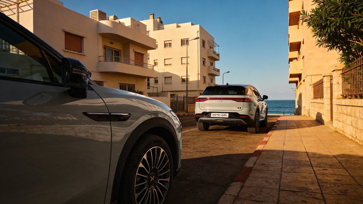 XPeng G6 electric SUV at charging station Israel