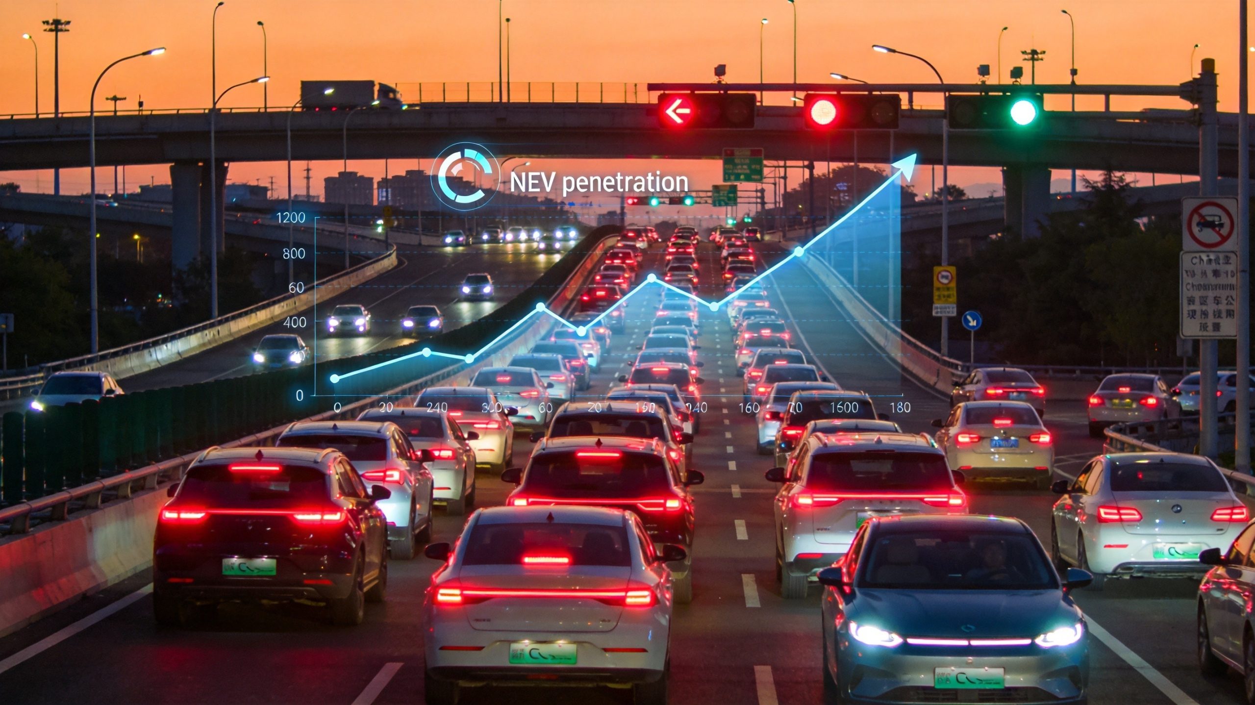 Chinese EVs loaded for export at a port