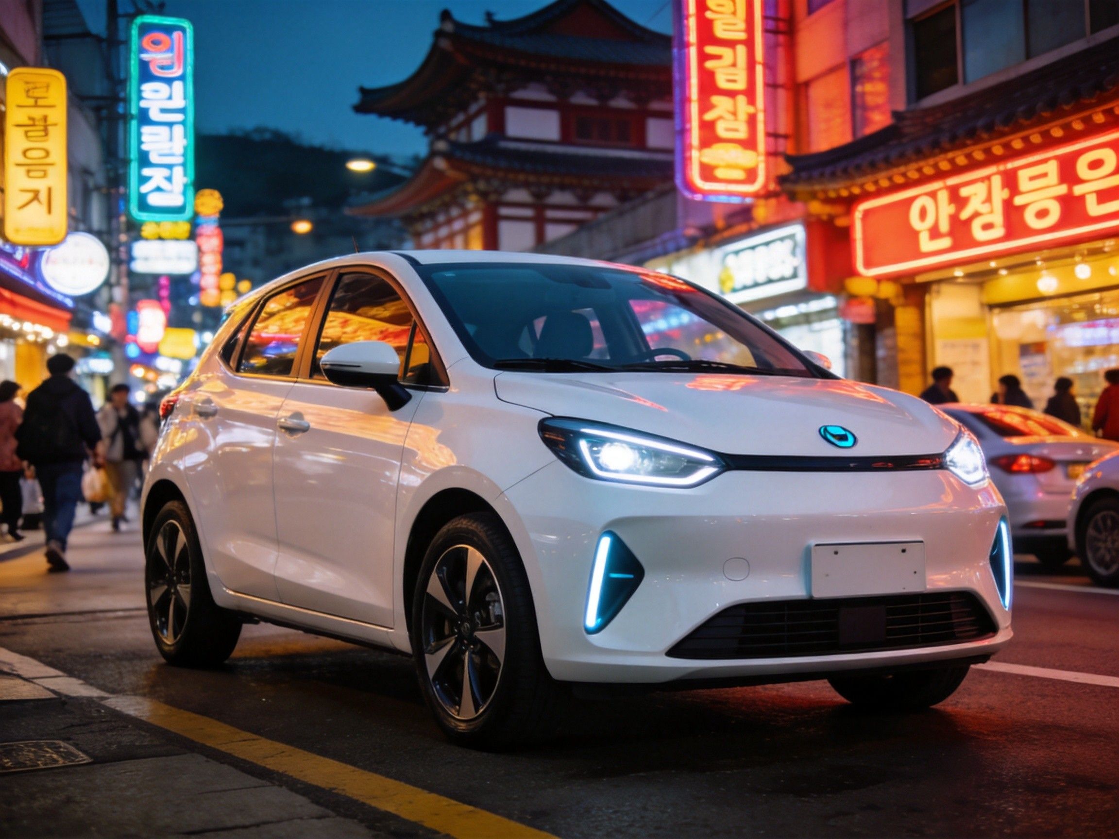 Chinese electric vehicles at a South Korean port